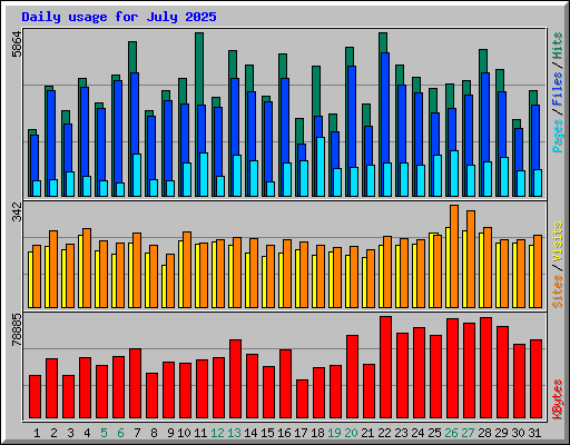 Daily usage for July 2025