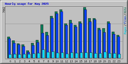 Hourly usage for May 2025
