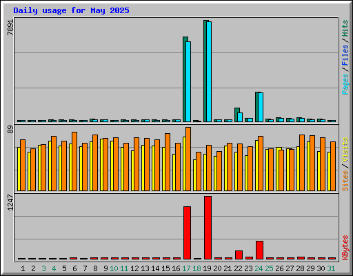 Daily usage for May 2025